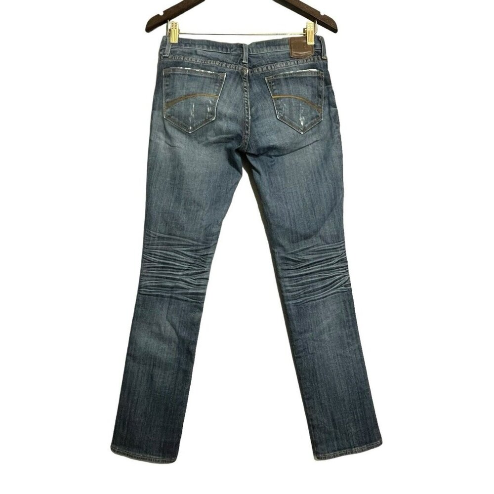 Driftwood Straight Skinny Jeans Women Size 27 Distressed Washed Retro Moto Biker - Picture 2 of 12
